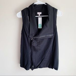 Pixley Black Sleeveless Zip-Front Vest sz M